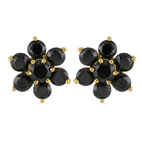 SHARE:   NATURAL BLACK SAPPHIRE GEMSTONE FLOWER BRASS EARRINGS